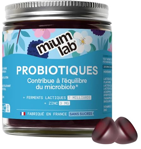 Mium Lab - Probiotiques 5 souches & 7 Milliards d'UFC - Renforcement Flore Intestinale, Digestion, Transit régulier - Adultes et Enfants - Cure 21 jours - Fabriqué en France