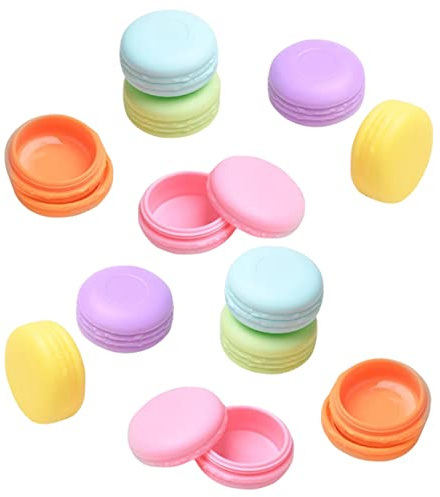 FOYTOKI 12St Mini Macaron Förvaring Återfyllningsbara Glasburkar för Lotion Smycken och Piller och Bärbar Familj