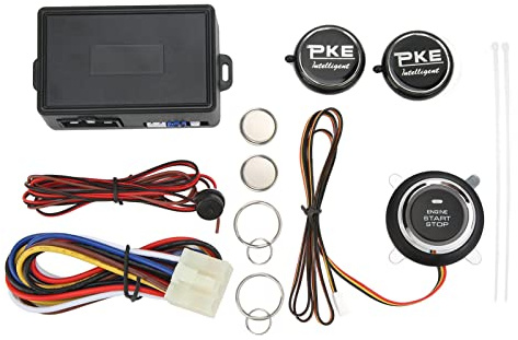 12V Car Security Alarm System with Remote Engine Start Keyless Entry Anti Theft Alarm System Automatic Induction Detection for Most 12V Vehicles Includes 2 Remote Controls