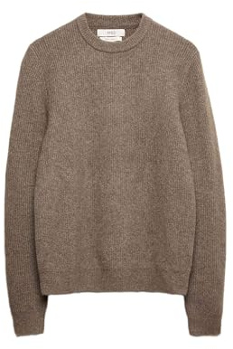 Marks & Spencer Suéter de Lana Supersuave Acanalado con Cuello Redondo