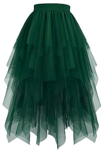 Gonne Tulle Donna - Gonna Tulle Irregolare Tutu, Lunga Elastica Tulle A-Line Gonna Midi, Donna Irregolare Gonna Strati Gonna Balletto, Vintage Elegante Casual Donna Gonna Tulle, Carnevale Party Prom