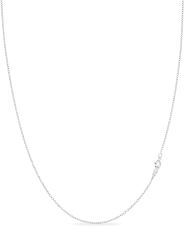 KEZEF 1 mm Gliederkette, 925 Sterling Silber | Erhältlich in 585 vergoldetem 925 Silber & 925 Sterling Silber | Kette ohne Anhänger für Damen & Herren | Länge: 40 cm - 90 cm