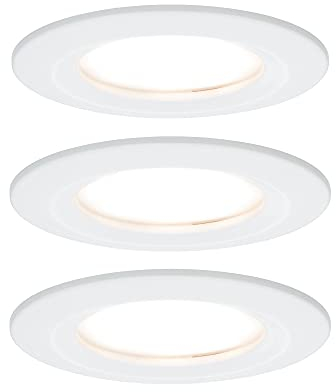 Paulmann 93870 Nova Plus LED Einbauleuchte inkl. Coin Basisset starr IP44 rund 78mm 3x6W 230V dimmbar 2700K Weiß matt Spot Einbaustrahler