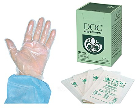 Gants à usage unique de Examen, Doc copolimeri sur papier, stériles, sans poudre, Taille L, Lot de 100 pièces
