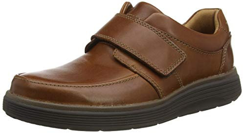 Clarks Men's Un Abode Strap Loafer, Dark Tan Lea, 7.5 UK