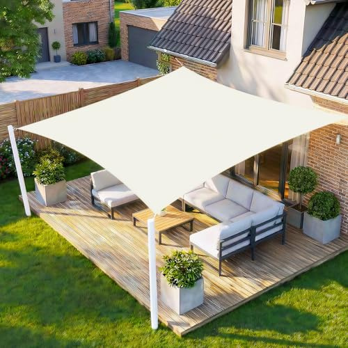 HENG FENG Solsegel Rektangel 4 x 4 m, Beige