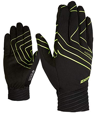 Ziener Erwachsene Langlauf/Nordic/Crosscountry-Handschuhe, Winddicht, Atmungsaktiv, Enganliegend UGO GTX INF Crosscountry, Black.Lime, 6,5, 808271