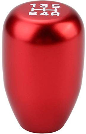 EVGATSAUTO Schaltknauf, 5 Gang Schalthebel für Schalthebel mit 3 Adaptern (8 mm/10 mm/12 mm)(rot)