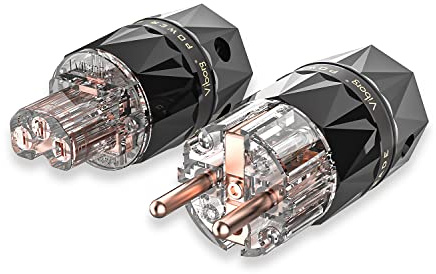Viborg Ren koppar VE503 High End Schuko-kontakt VF503 IEC kallenheter kontakt koppling set om 2 (ren koppar)