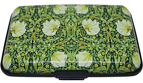 UK Phoenix Women Credit Card Holders Paisley Designs & ID Cases RFID Theft Protectors Anti Scan Aluminium for Debit Driving Licence Business Cards Strong Wallet (Green - WILLIAM MORRIS)