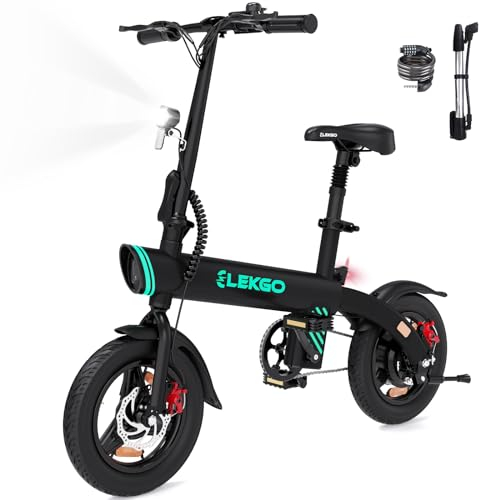 ELEKGO E Bike 14 Zoll Elektrofahrräder Klappbar mit 250W Motor und 36V 7.8Ah Akku, 3 Geschwindigkeitsmodi,Sitzhöhe Verstellbar, Elektrofahrrad für Herren Damen
