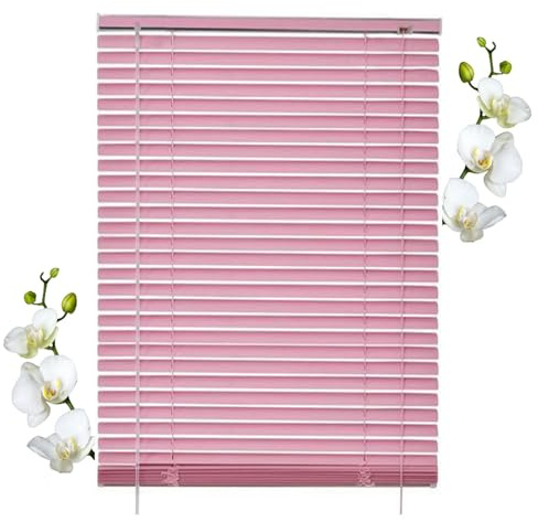 Aluminium Venetian Blinds for Windows Doors, 40/60/85/105/110/125cm Pink Window Blinds, Horizontal Venetian Blinds, Blackout Window Shades,WxH-120x130cm/47 * 51in