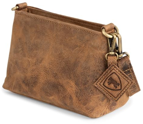 Berliner Bags Vintage Umhängetasche Marbella XS, Kleine Schultertasche Crossbody Bag aus Leder, Handtasche für Damen - Braun