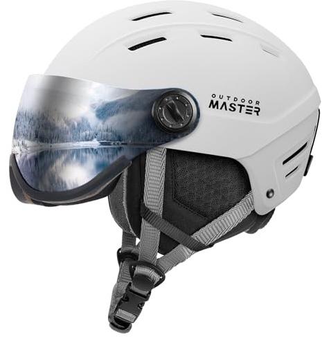 OutdoorMaster Snowboard Helmet with Ski Goggles,Ski Helmet and 2-in-1 Visor Detachable Goggles Set,Protective EPS Foam & 14 Cooling Vents -Snow Helmets for Men,Women & Youth