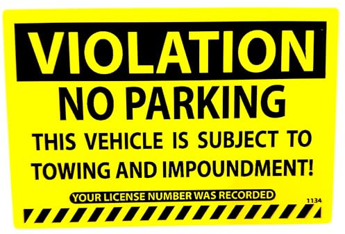 (25-Pack) Large Illegal Parking Violation Stickers – No Parking Warning Decals for Cars, Vehicle Illegally Parked Warning Stickers Fake Parking Ticket Labels, Hard to Remove