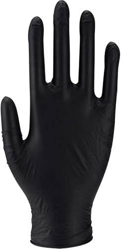 Essentialz Black Nitrile Disposable Gloves, XLarge, Pack of 10, Latex-Free, Powder-Free, Food Safe, CE Certified, Extra Soft & Elastic for Cleaning, Cooking, Tattoo & Salon