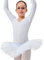 tanzmuster ® Ballettkleid Mädchen Langarm - Alea - (Größe 92-170) Tutu aus weicher Baumwolle Ballettbody Ballett Trikot in weiß, Größe 128/134