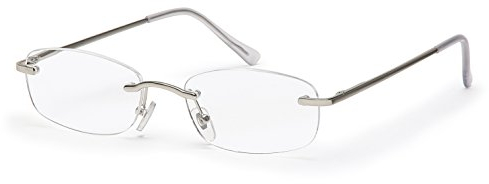 Filtral Randlose Lesebrille/Rahmenlose Unisex Lesehilfe mit Federbügeln für Damen & Herren in silber matt / +2,00 dpt. F4538426