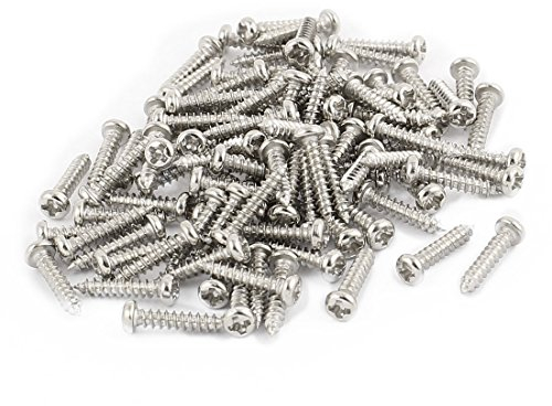 sourcing map Tornillos Autoperforantes de Cabeza 100piezas M2 x 10mm Acero Inoxidable STL Phillips Pan Redondo