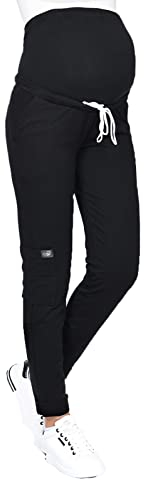 MijaCulture Zoe M002 - Pantalones de maternidad con panel abdominal Negro M
