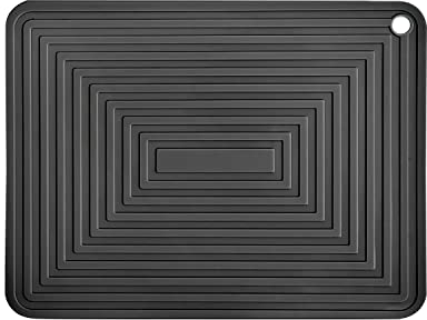 ZENVALY Topf Untersetzer, Silikon Topfuntersetzer, Mehrzweck Topflappen und Untersetzer, Hitzebeständigerung rutschfest Küchen Topfuntersetzer, Schwarz