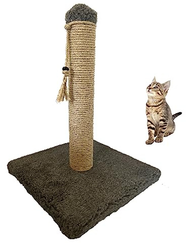 Cat scratching post | 32cm Cat Activity Centre Grey Colour Cat Scratch Poles | Pet Playing Sisal Post