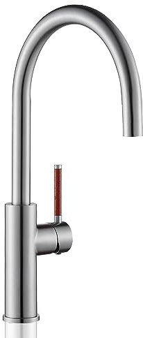 Achelous Robinet de cuisine en acier inoxydable à levier unique pivotant à 360 °, robinet de cuisine haut coudé, mitigeur pour lavabo, haute pression