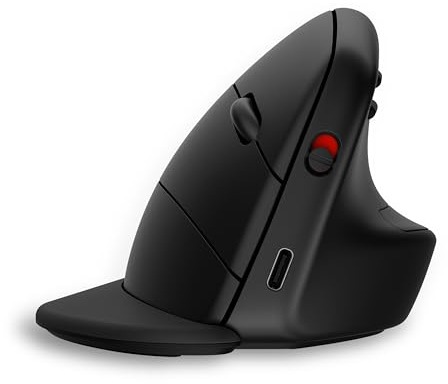 HP 920 Ergonomische Wireless-Maus | bis zu 4 Monate Akkulaufzeit | 4.000 dpi | 5 programmierbare Tasten | aufladbar via USB-C | bis zu drei Geräte gleichzeitig steuern | schwarz