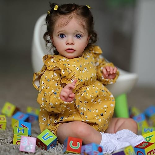 Zero pam Reborn Baby Lebensechte Puppe 24 Zoll 60CM Silikon Baby Mädchen Babypuppe Wie Echtes Baby Puppen Mit Haaren Realistische Babypuppe Echt Aussehende Babypuppen Ab 2 Jahre