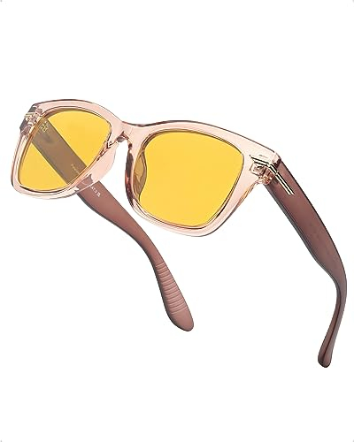 MYAIUR Damen Nachtsicht polarisierte Anti-Glare UV400 Fahrbr Coole Nachtsichtbrille für Blendreduzierung