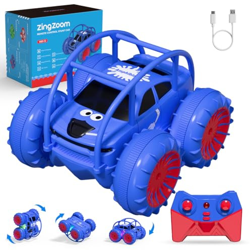 Remote Control Car, Fast Direct Charging RC Cars Amphibious 360° Rotating LED Rechargeable Stunt Car 2.4Ghz 4WD All Terrain RC Race Cars Toy Christmas Birthday Gift for Kids Boys Girls Aged 3-12 years