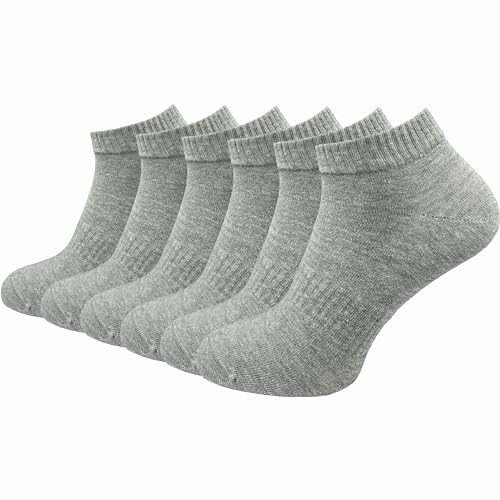 GAWILO Sportsocken ohne Naht (6 Paar) | Kurze Socken für Damen und Herren | Dank Rippschaft kein Verrutschen und kein Faltenwurf (47-50, hellgrau)