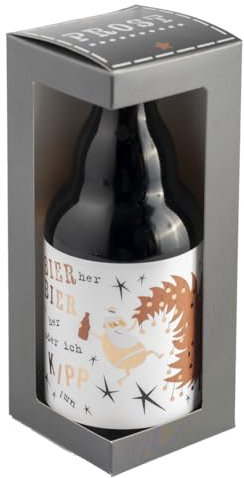 Jack´s Bierflasche Weihnachten ''Bier her oder ich kipp um...'' mit Geschenkverpackung 0,33 l/Wichteln/Nikolaus/Heilig Abend
