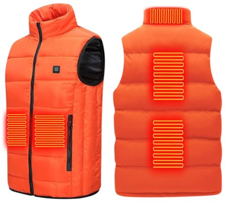 Zeiayuas Gilet Chauffant Électrique Homme & Femme avec 5 zones chauffées et taille réglable, Gilet Chauffé Veste Chauffante USB, pour le Travail en Plein Air en Hiver, Ski, Chasse Motos.