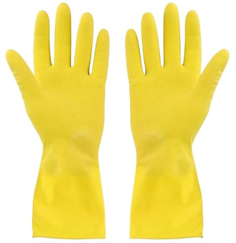 MWAHJU Rengöringshandskar 3 stycken återanvändbara hushållshandskar, gummi diskmaskinshandskar, extra tjocka, långa ärmar, köksrengöring, arbete, målning för hemmabruk (XL)