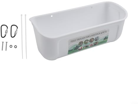 Bassine hygiénique à suspendre pour garder la nourriture propre et accessible pour canards et oies (blanc)