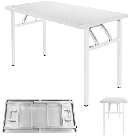 Klappbarer Edelstahltisch Arbeitstisch, Tragbarer Klapptisch aus Edelstahl, 120x60x75 cm Klapptisch Höhenverstellbar für den Innen- und Außenbereich, Balkon, Markt, Küche, Arbeitstische, bis zu 80 KG