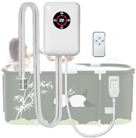 Weyot Chauffe-Eau, température constante de 30 à 43 °C, Chauffe-Eau portatif avec Thermostat, pour Baignoire, Petite Piscine, Bain à remous, Cadeau d'hiver, de Noël ou d'anniversaire.