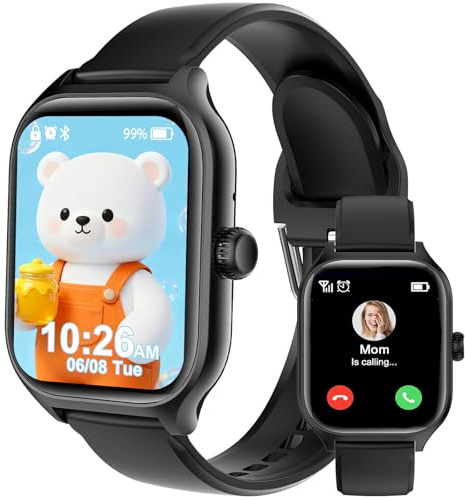 clleylise smartwatch per bambini, smartwatch con Bluetooth Telefono/SOS/Tracker/Monitor/Sonno/Giochi/Musica/Sveglia/Fitness, Orologio per bambini per ragazzi e ragazze