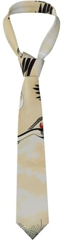 kkvhhyuo Cravates fines pour homme avec deux grues japonaises volantes - Motif peinture traditionnelle - Pour affaires, fêtes, réunions, mariages - Style quotidien, Deux grues japonaises volant