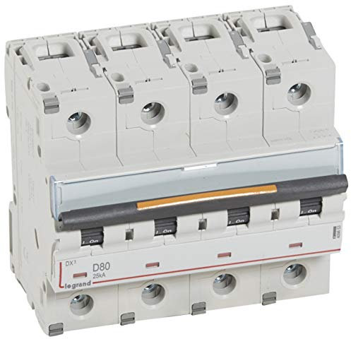 Disjoncteur DX³ - 25kA - 4P 400V~ - 80A - courbe D - 6 modules