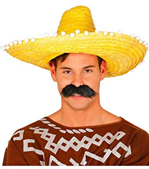 Fiestas Guirca, S.L. Sombrero Mexicano de Paja Amarillo