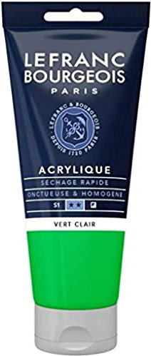 Lefranc Bourgeois 300381 Fine Acrylfarbe - Hellgrün, 80ml Tube, cremige Acrylfarbe auf Wasserbasis, schnell trocknend, lichtecht, wasserfest
