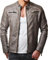 Redbridge Herren Jacke Übergangsjacke Biker Lederjacke Echtleder Kunstleder Baumwolle mit gesteppten Bereichen (3XL, Grau - Kunstleder)