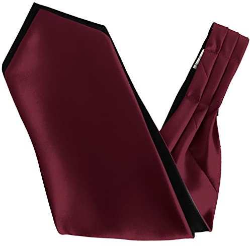 Great British Tie Club Cravats Ascot 100% Raso Uomo, Borgogna, Taglia unica