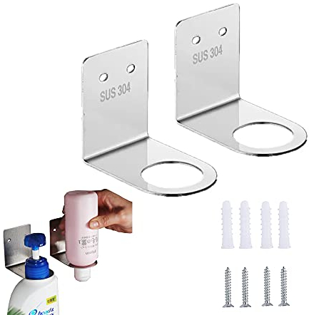 Bijun Wand Shampoo Halter Seife Flaschenhalter, Wandmontage, Pumpe Handständer Hängeregal Shampoo Standregal Aufbewahrungshalter Lotionbehälter für Küche Bad