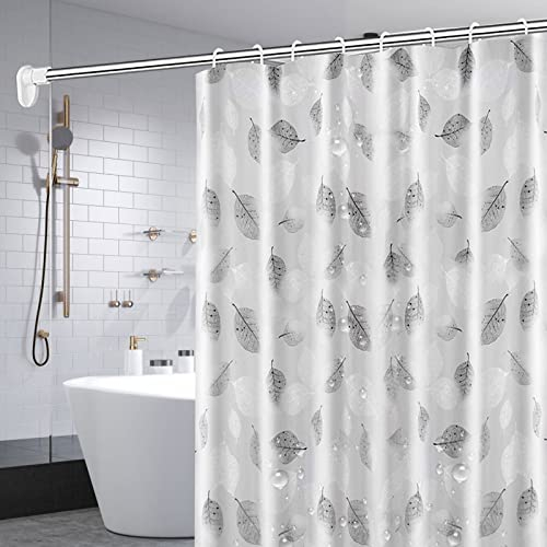 NCOALE Duschvorhang, 180x200cm Anti-Schimmel Wasserdichter Eva Waschbar Anti-Bakteriell Stoff Polyester Badewanne Vorhang mit 10 Duschvorhängeringen, für Haus Hotel Badezimmer