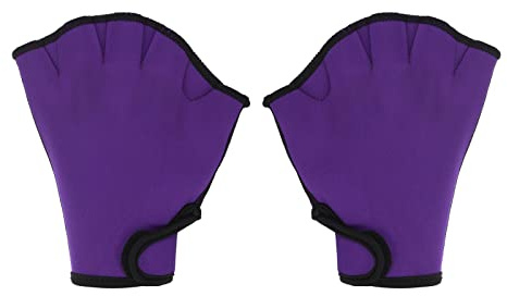 PATIKIL Webbed Swim Gloves, Unisex Swimming Resistance Gloves Water Resistance Training Accessories for Swimming and Diving, M, Purple