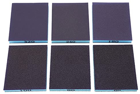 Esponja de lija para pulir 80 utilitysp para carpintería, doble cara, gruesa, 60 óxidos, esponja para eliminar el óxido cuadrado 320 240 180 esponjas de lijado