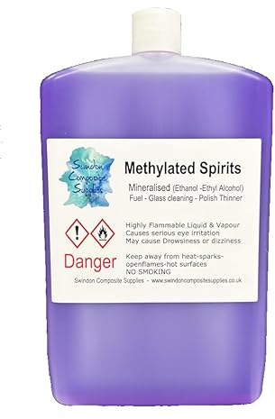 Swindon Composite Suppplies : Methylated Spirit - Cleaning dis-infectant, Mould Remover Camping Fuel - Industrial Solvent - 250ml (250ml)